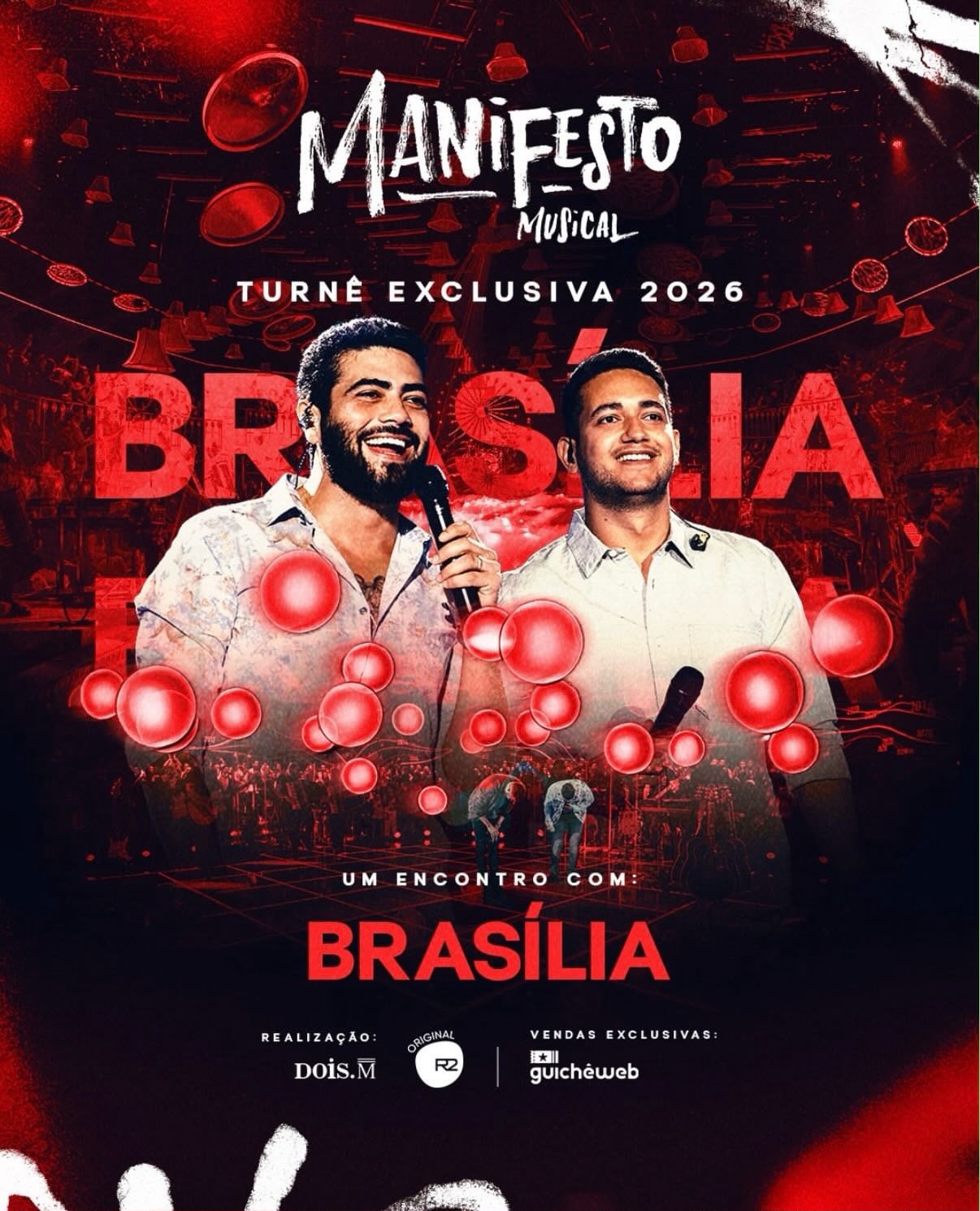 Henrique & Juliano na arte oficial da turnê Manifesto Musical em Brasília